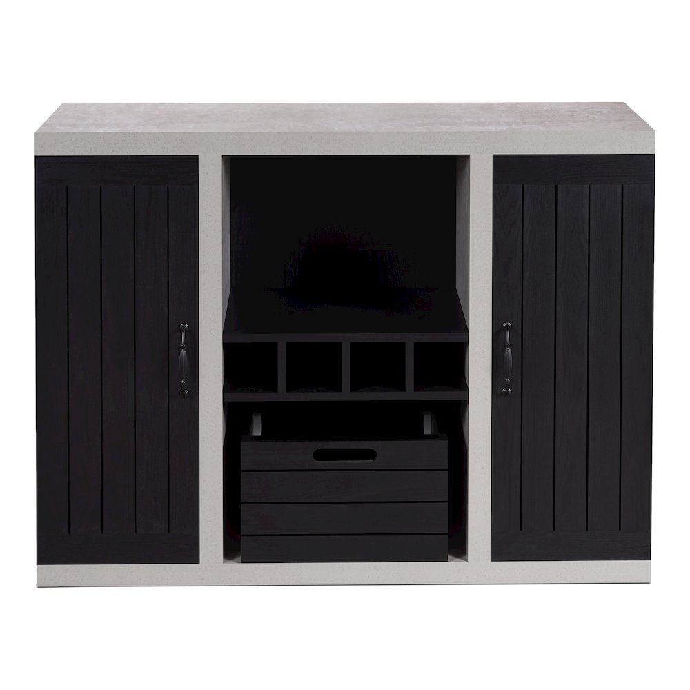 Vando Industrial Wood Multi-Storage Buffet in Black. Picture 2
