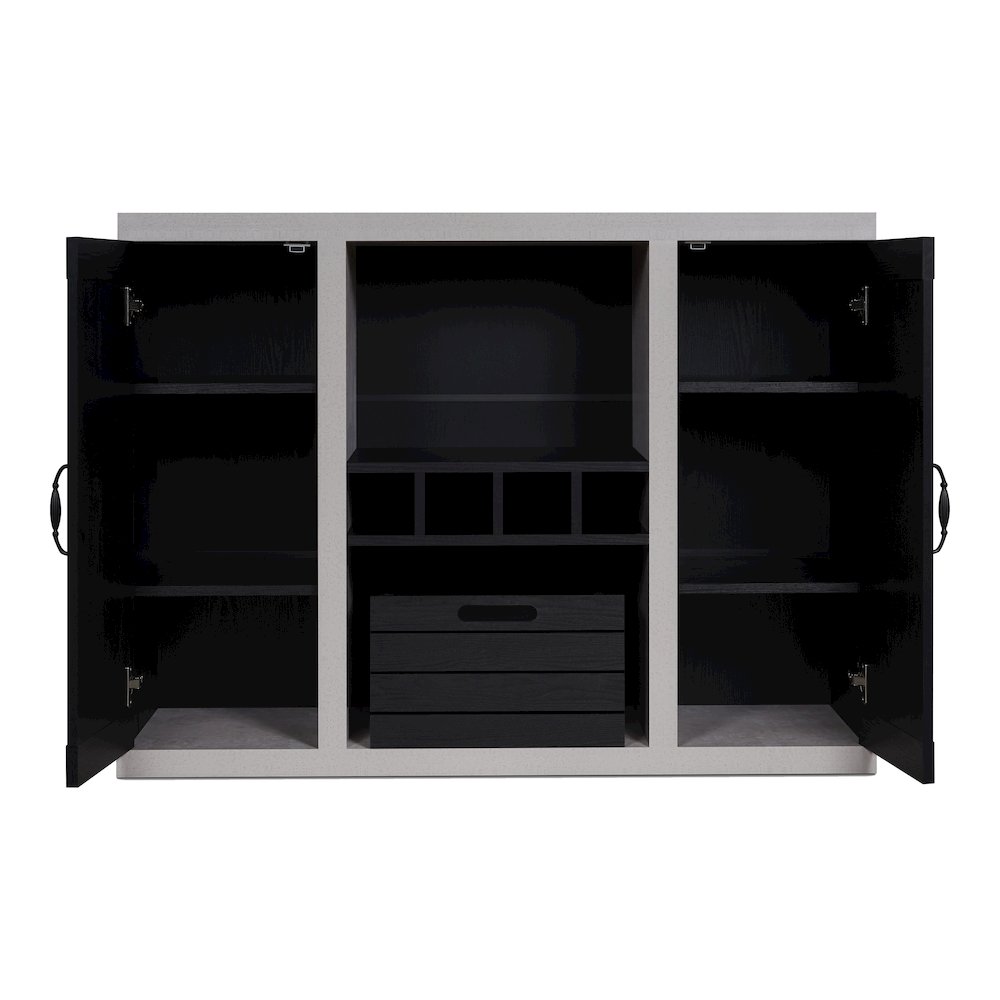 Vando Industrial Wood Multi-Storage Buffet in Black. Picture 3