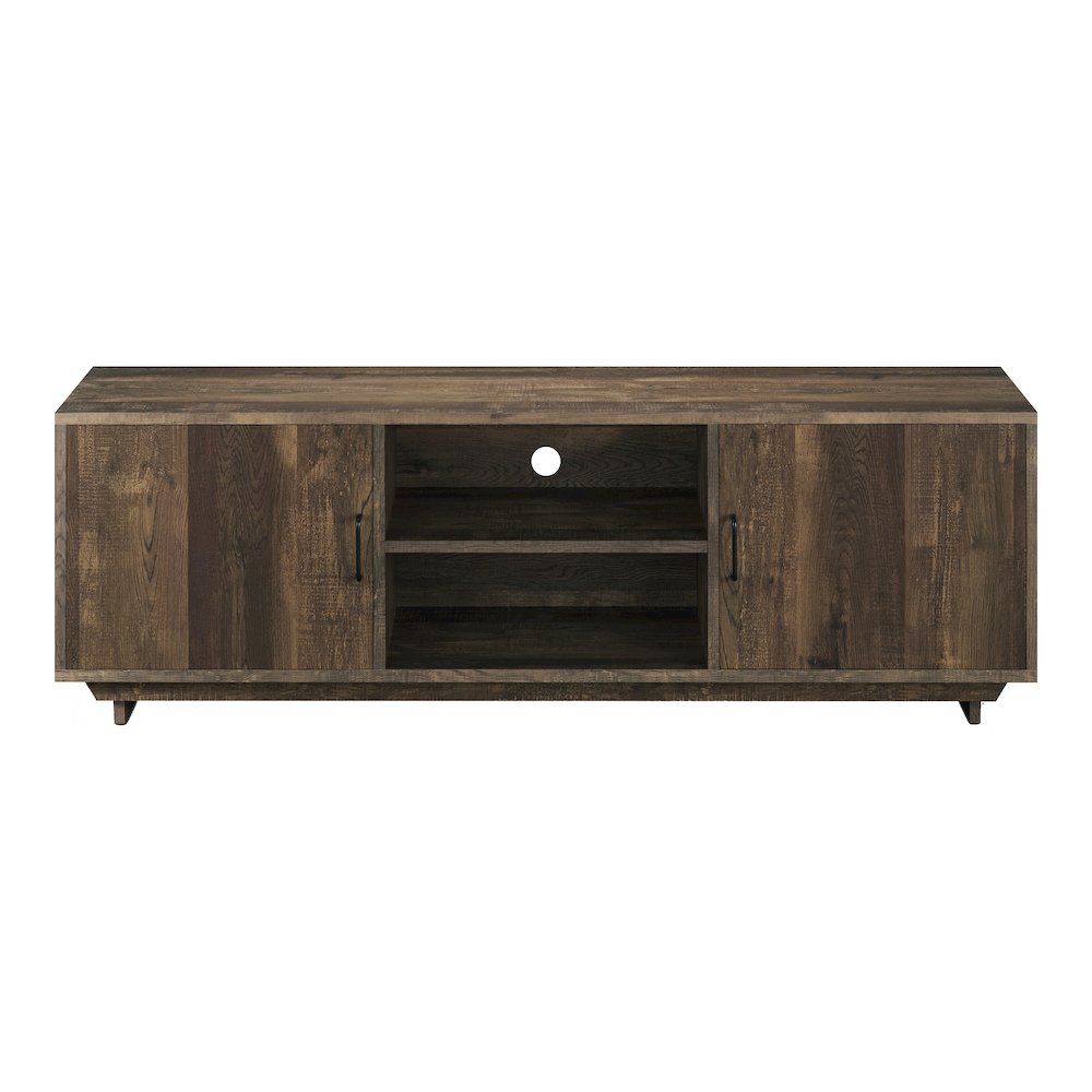 Krella Wood Rustic 62-Inch TV Stand in Reclaimed Oak. Picture 2