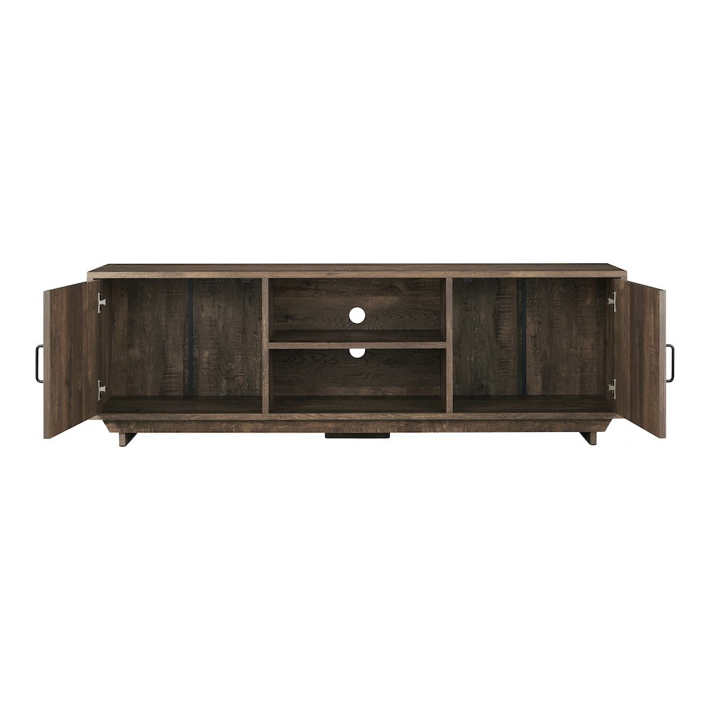 Krella Wood Rustic 62-Inch TV Stand in Reclaimed Oak. Picture 3