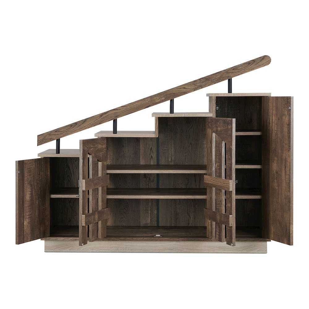 Barstead Wood Staircase Shoe Cabinet in Reclaimed Oak. Picture 3
