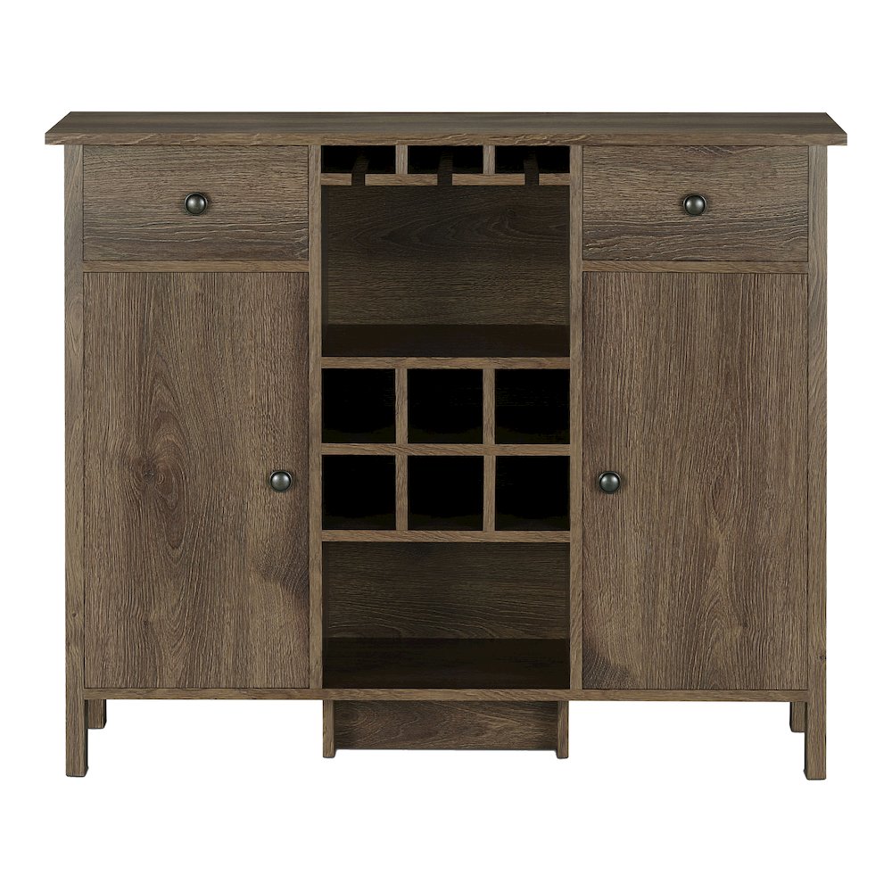Bonsall Wood Multi-Storage Buffet in Distressed Walnut. Picture 2