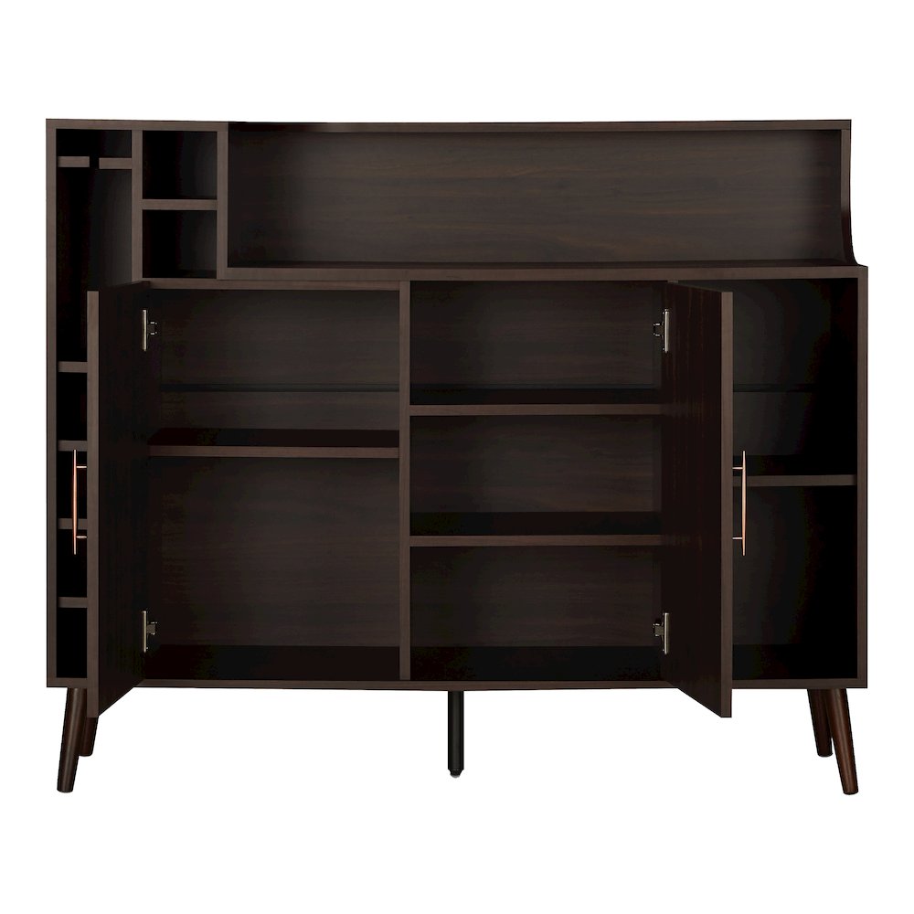 Reid Modern Wood Multi-Storage Buffet in Wenge Brown. Picture 3