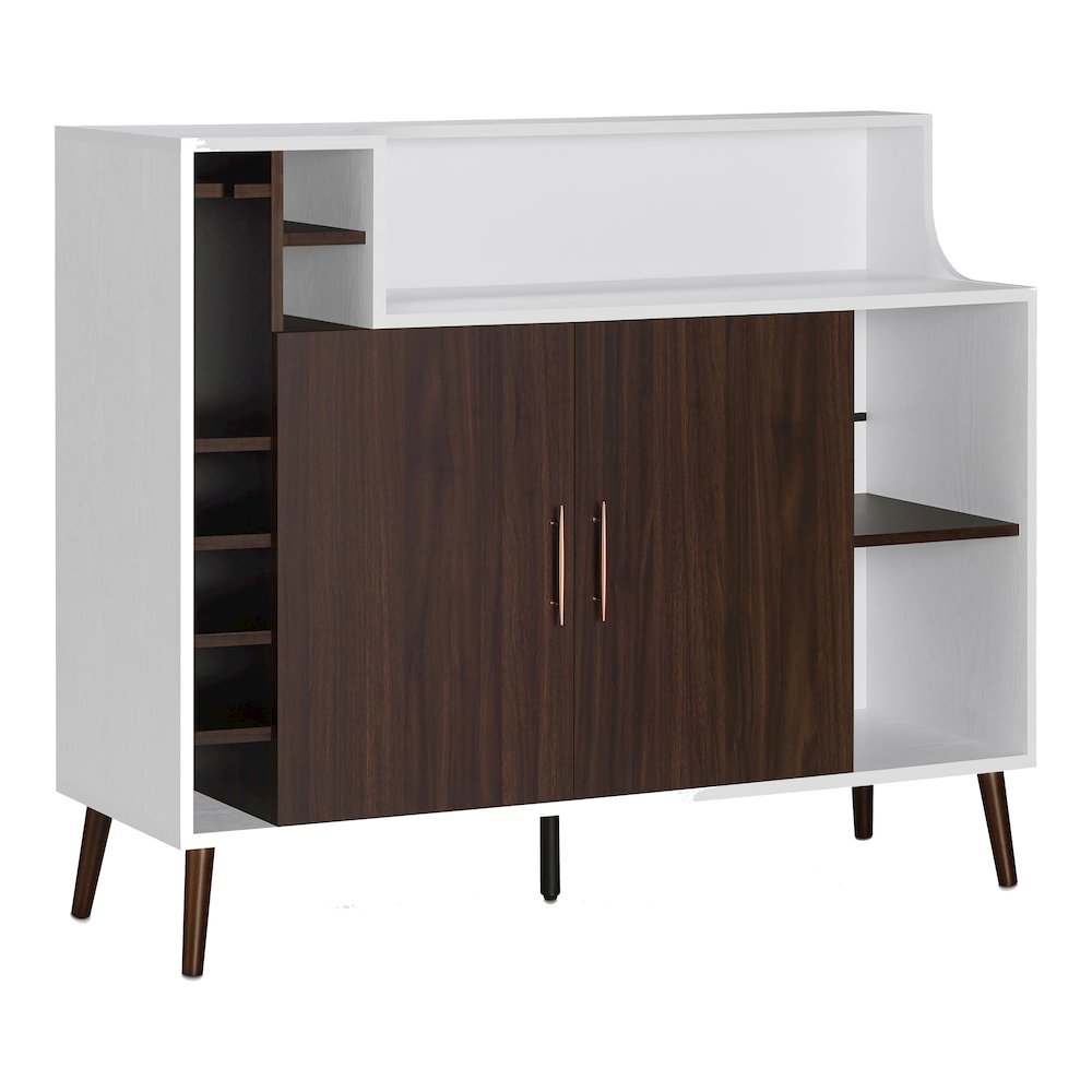 Reid Modern Wood Multi-Storage Buffet in White. Picture 1