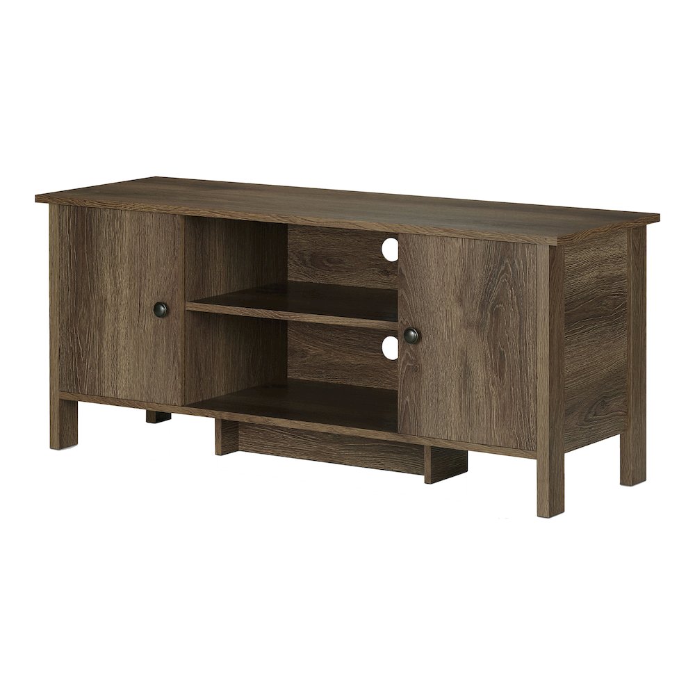 Knisler Transitional Wood 47" TV Stand in Distressed Walnut. Picture 1