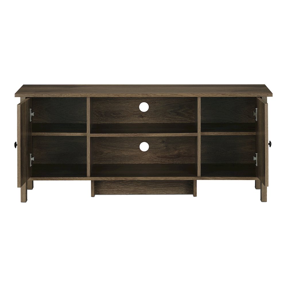 Knisler Transitional Wood 47" TV Stand in Distressed Walnut. Picture 3