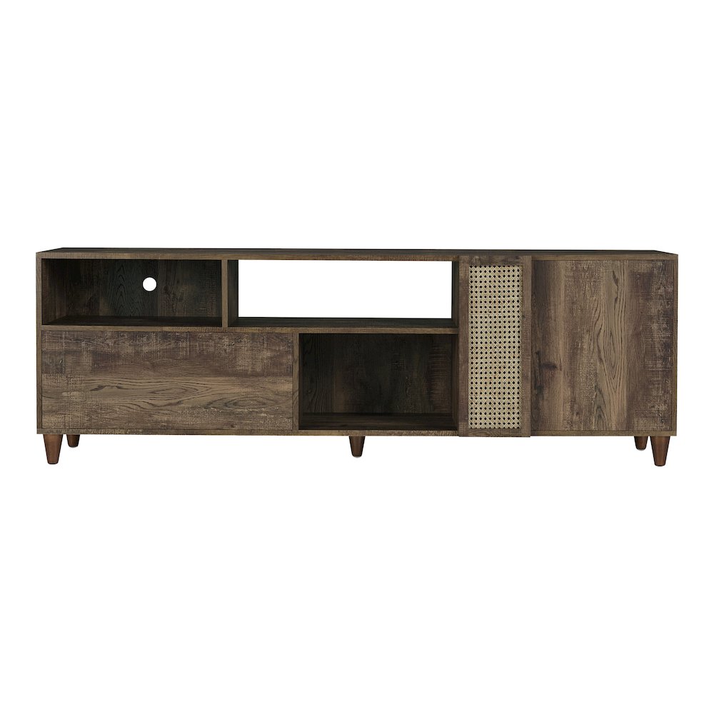 Estel Rustic Wood Storage 70-Inch TV Stand in Reclaimed Oak. Picture 3