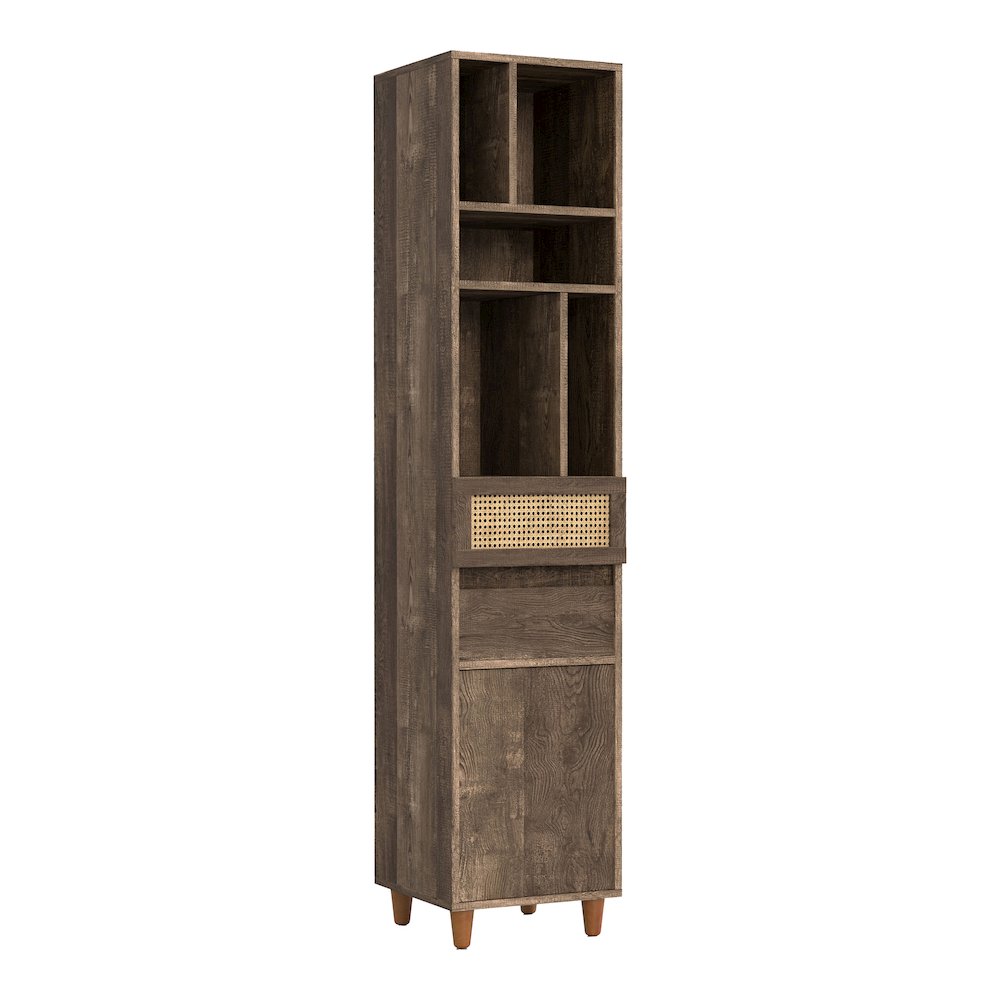 Estel Rustic Wood Multi-Storage TV Tower in Reclaimed Oak. Picture 1