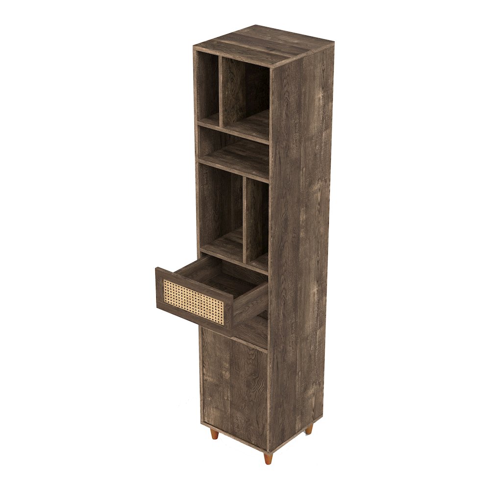Estel Rustic Wood Multi-Storage TV Tower in Reclaimed Oak. Picture 3