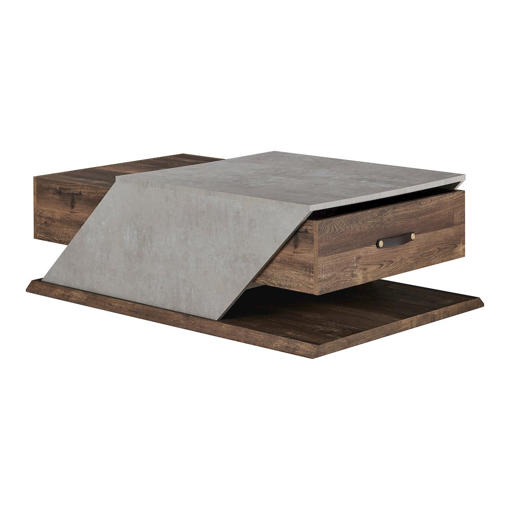 Menster Modern Wood Storage Coffee Table in Reclaimed Oak. Picture 1