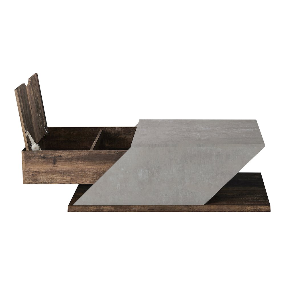 Menster Modern Wood Storage Coffee Table in Reclaimed Oak. Picture 3