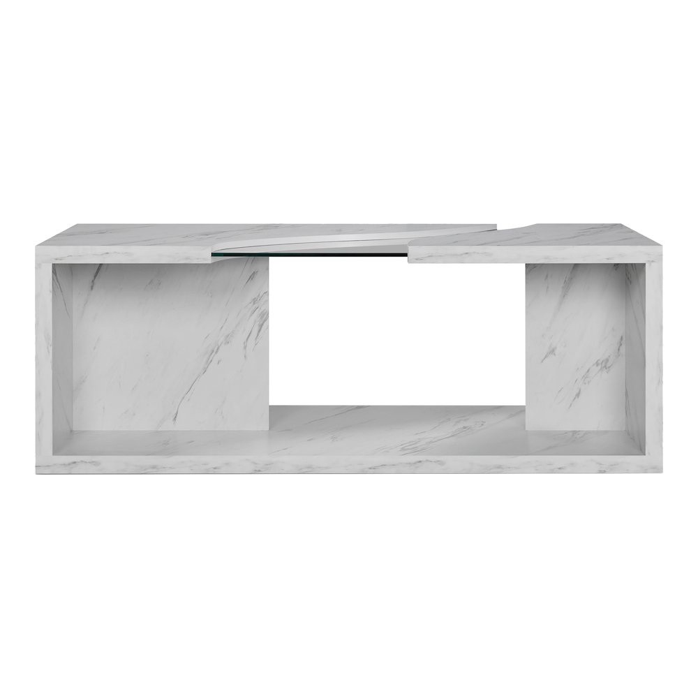 Lenu Contemporary Wood Storage Coffee Table in White. Picture 2