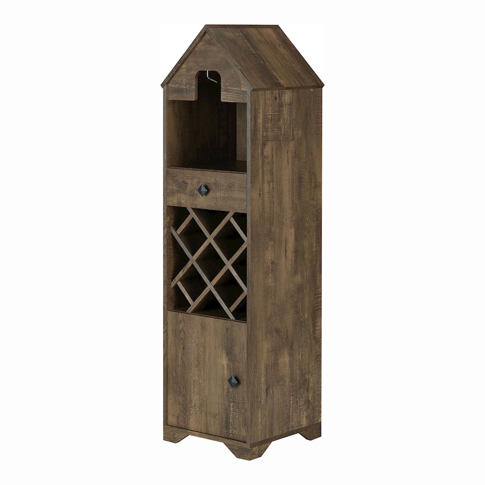 Cruz Rustic Wood 5-Bottle Wine Rack in Reclaimed Oak. Picture 1