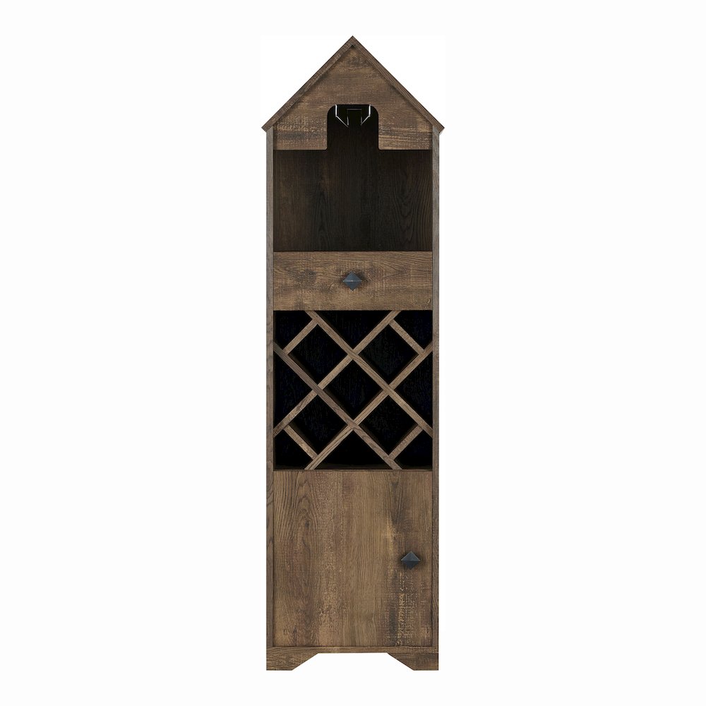 Cruz Rustic Wood 5-Bottle Wine Rack in Reclaimed Oak. Picture 2
