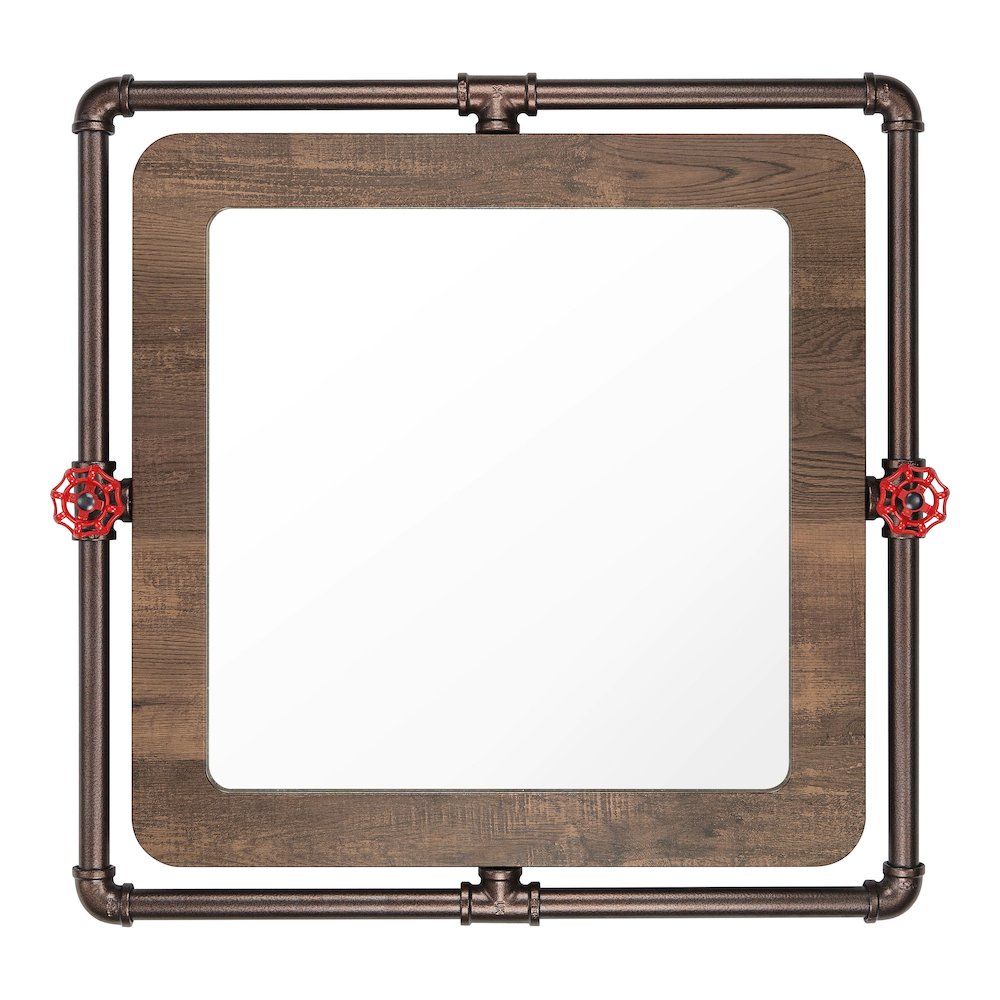 Harimon Rectangle Wood Wall Mirror. Picture 1
