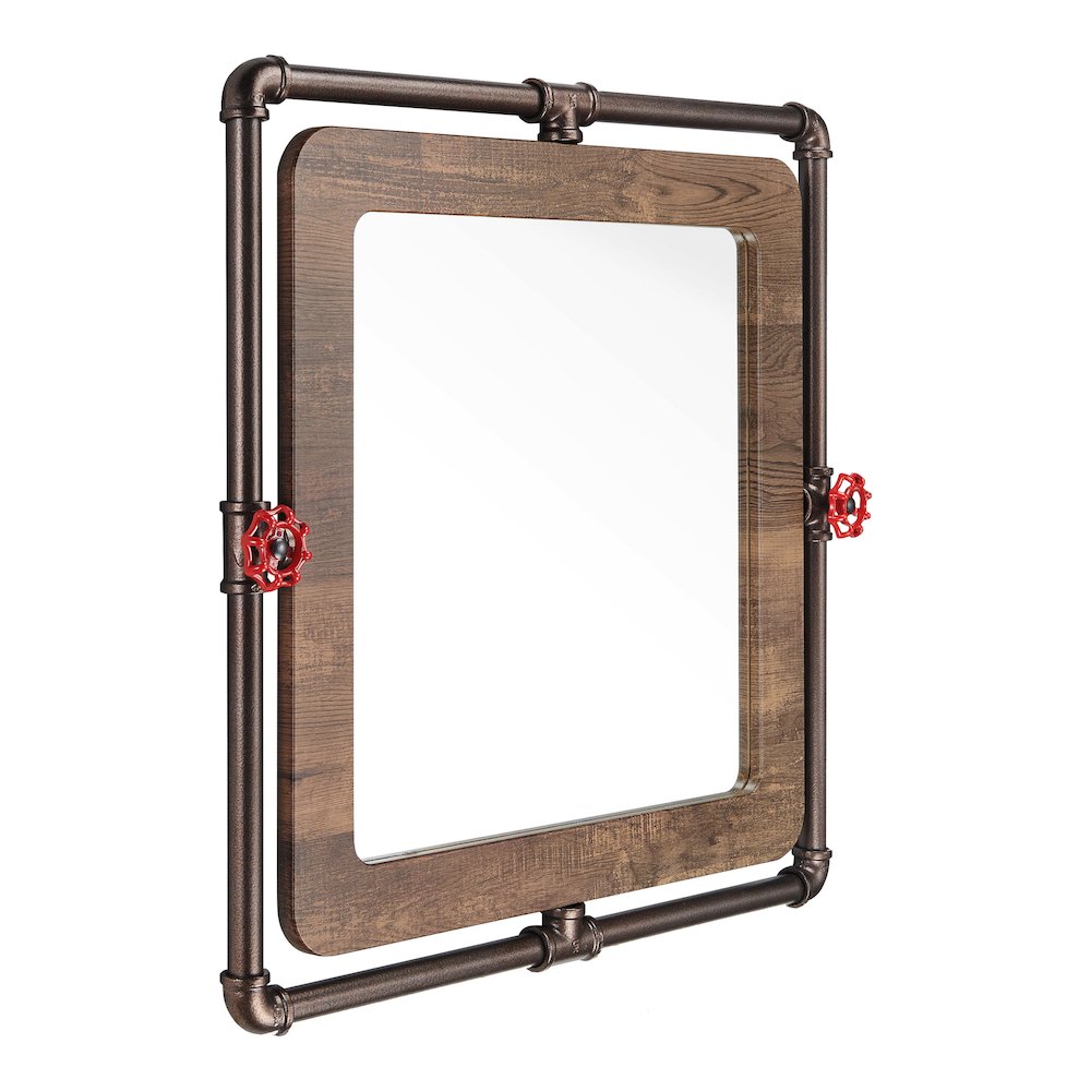 Harimon Rectangle Wood Wall Mirror. Picture 2