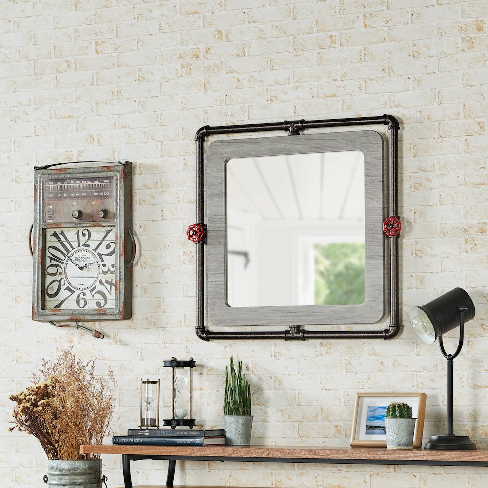 Harimon Rectangle Wood Wall Mirror. Picture 4