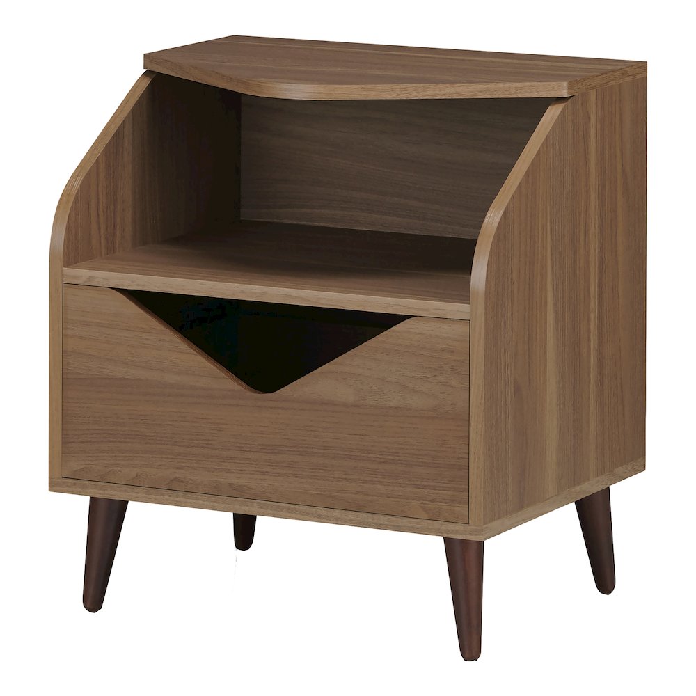 Barr 1-Drawer and 1-Shelf Wood Teen Nightstand. Picture 1