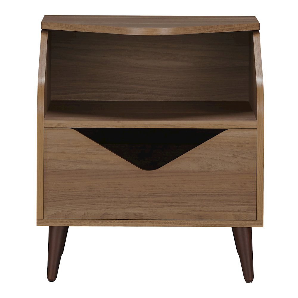 Barr 1-Drawer and 1-Shelf Wood Teen Nightstand. Picture 2