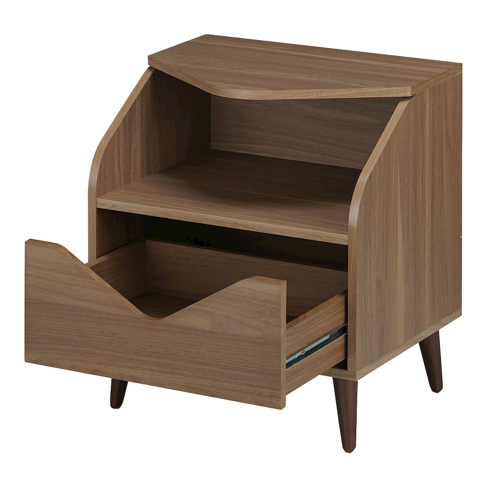 Barr 1-Drawer and 1-Shelf Wood Teen Nightstand. Picture 3