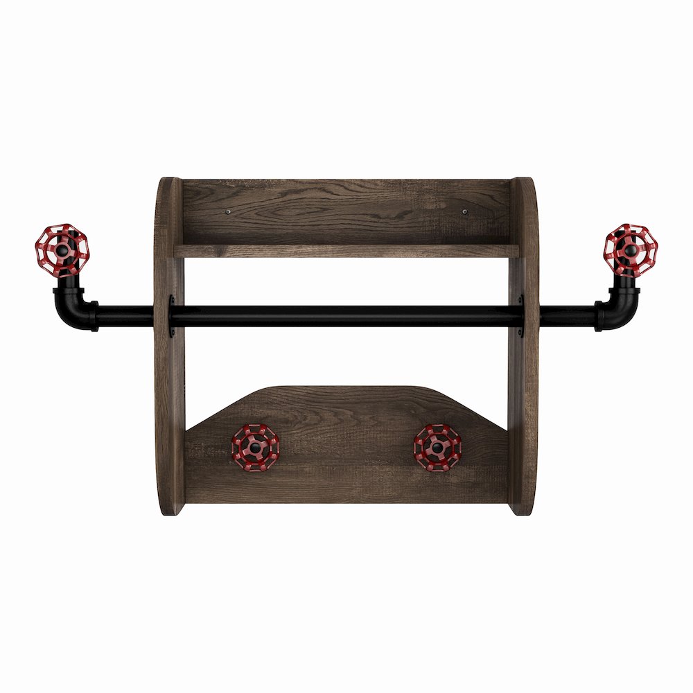 Mack Wood Decorative Wall Rack with 4-Hook. Picture 2