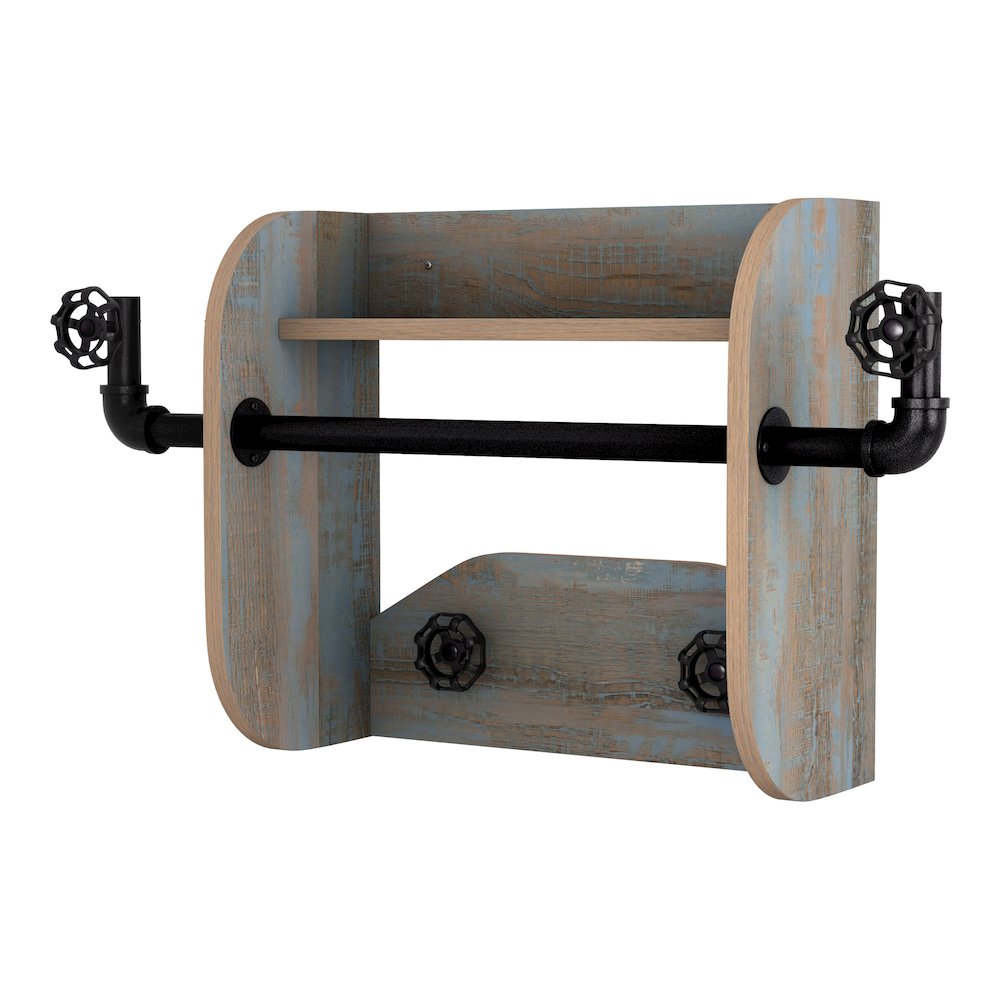 Mack Wood Decorative Wall Rack with 4-Hook. Picture 1