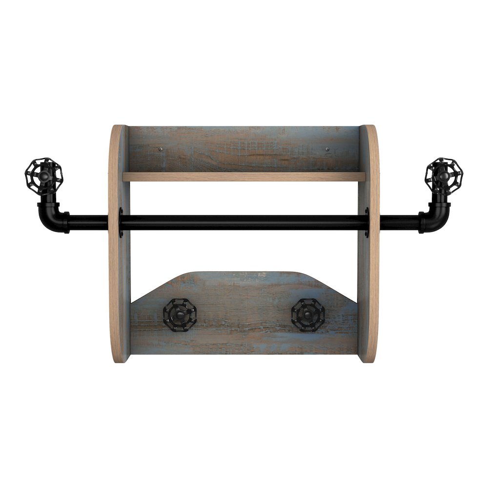 Mack Wood Decorative Wall Rack with 4-Hook. Picture 2