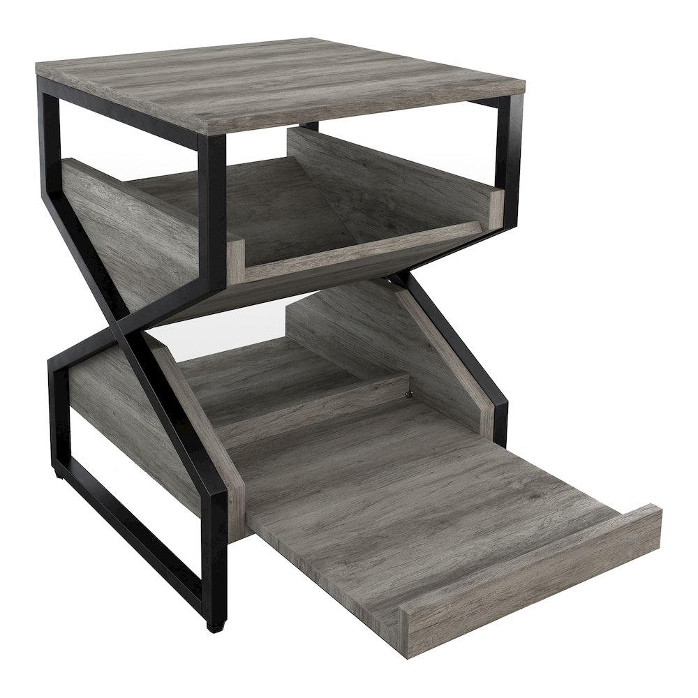 Fille Modern Wood 2-Shelf End Table. Picture 3