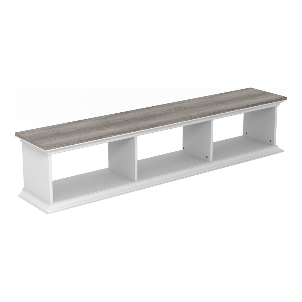 Trina Indoor 3-Shelf Wood Wall-Mounted Floating TV Console. Picture 1