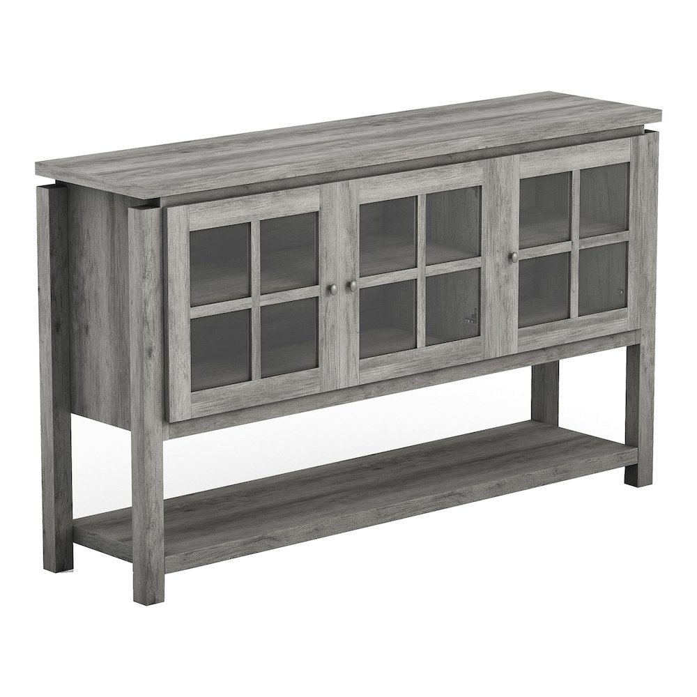 Tellun Contemporary Wood Multi-Storage Buffet in Gray Oak. Picture 1