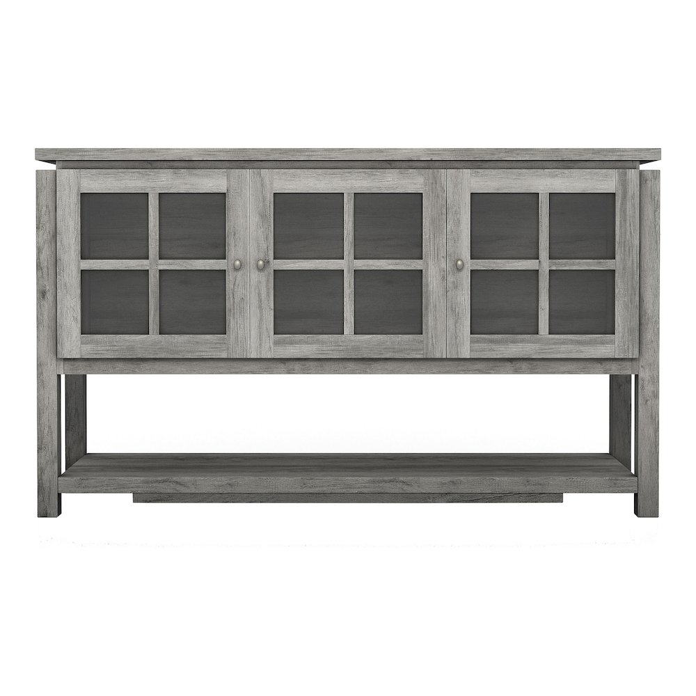 Tellun Contemporary Wood Multi-Storage Buffet in Gray Oak. Picture 2