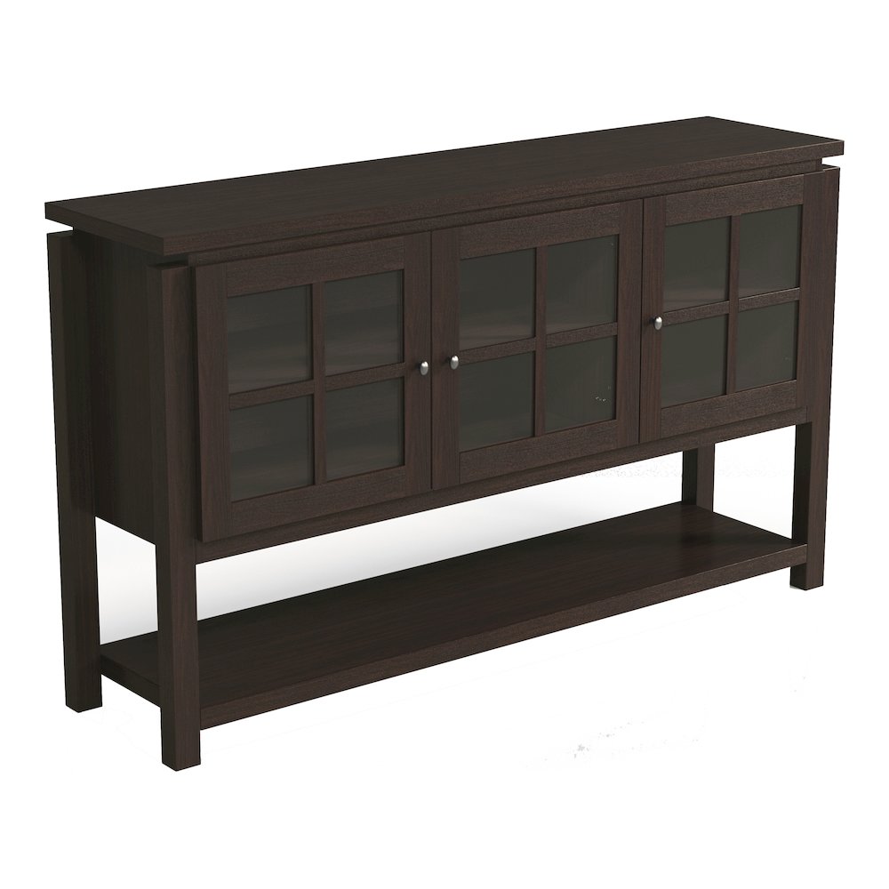 Tellun Contemporary Wood Multi-Storage Buffet in Walnut. Picture 2
