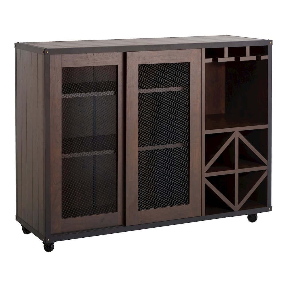 Alan Wood Multi-Storage Buffet with Casters in Walnut. Picture 1