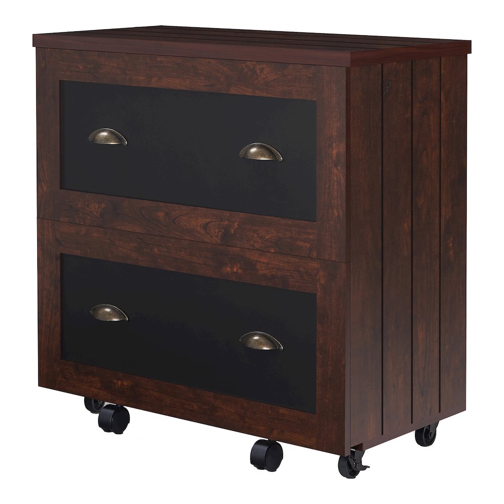 Waterford Wood 2-Drawer File Cabinet in Vintage Walnut. Picture 1