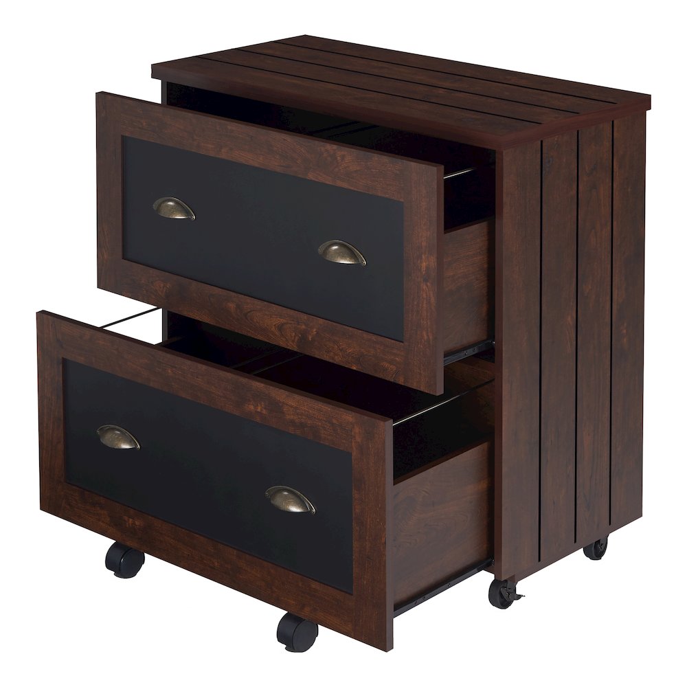 Waterford Wood 2-Drawer File Cabinet in Vintage Walnut. Picture 3