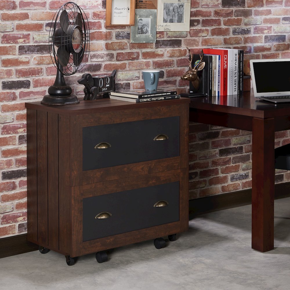 Waterford Wood 2-Drawer File Cabinet in Vintage Walnut. Picture 5