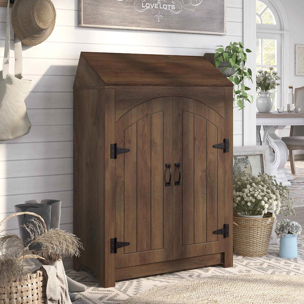 Amos 2-Door Wood Shoe Cabinet. Picture 4