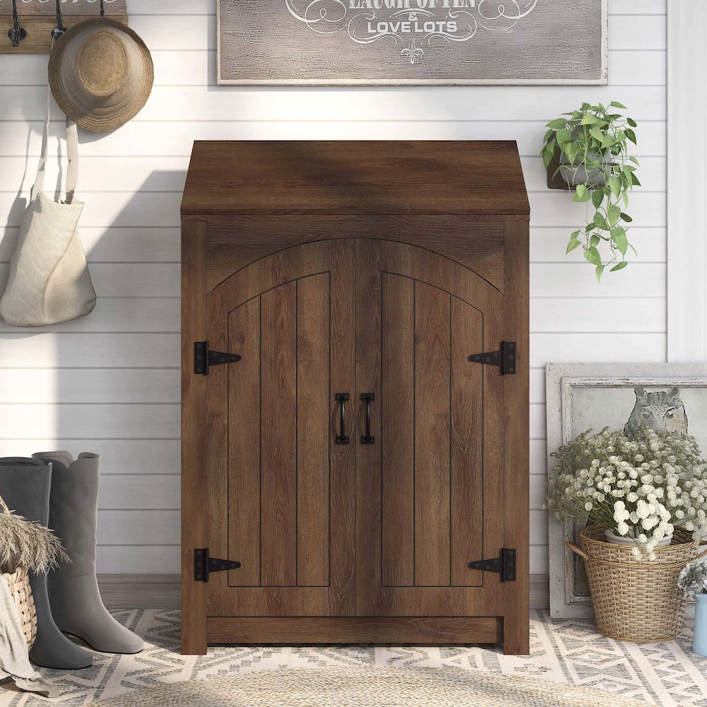 Amos 2-Door Wood Shoe Cabinet. Picture 5