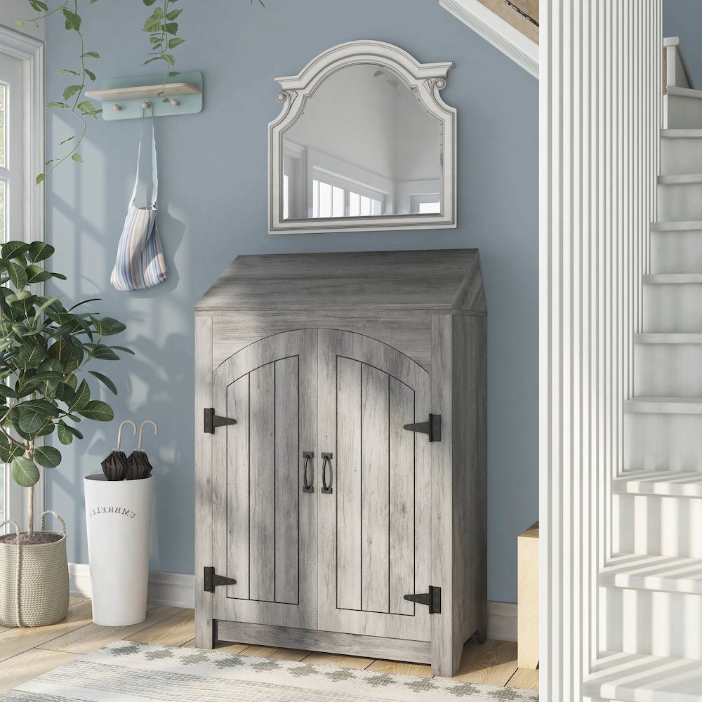 Amos 2-Door Wood Shoe Cabinet. Picture 4