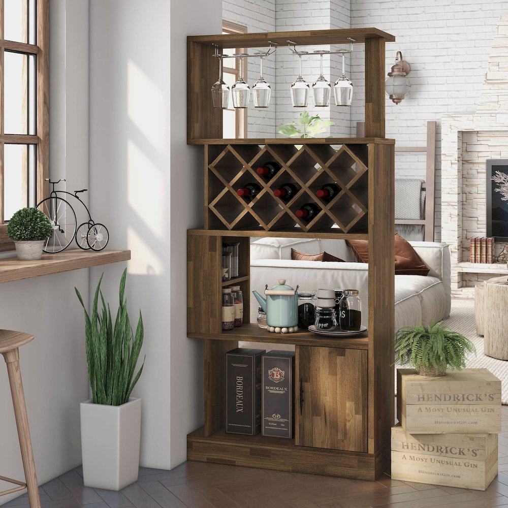Arlo 11-Bottle Wood Wine Cabinet. Picture 4