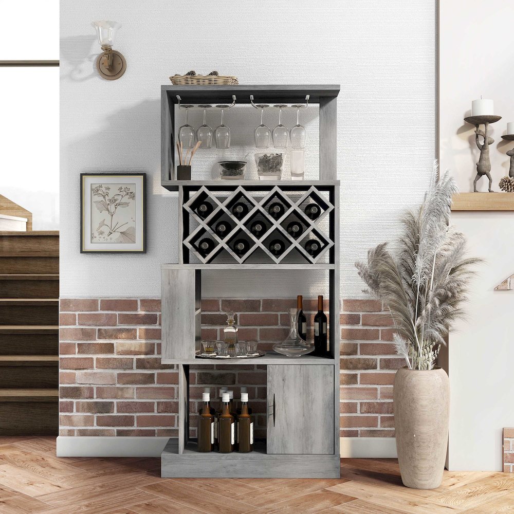 Arlo 11-Bottle Wood Wine Cabinet. Picture 5