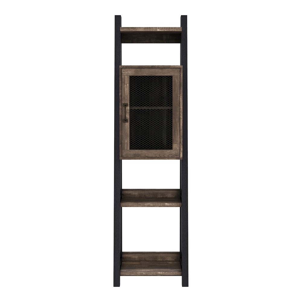Acres Wood 6-Shelf Tower Cabinet in Brown. Picture 3