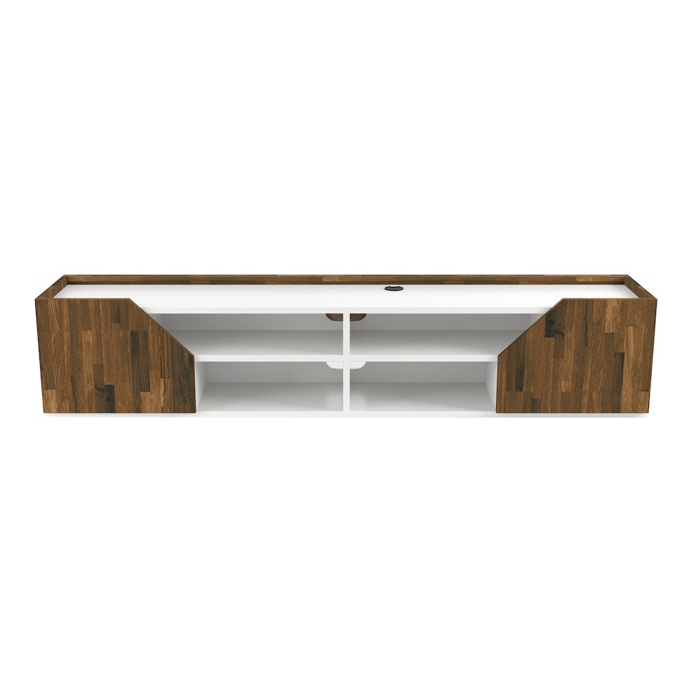 Hart Wood 4-Shelf Floating TV Console in White. Picture 2