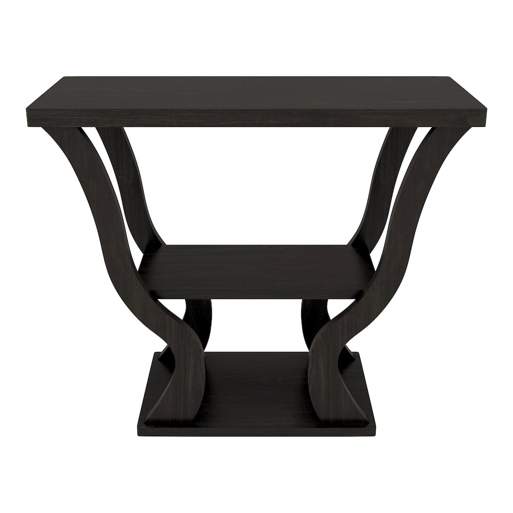 Bell Wood Console Sofa Entrance Table in Espresso. Picture 2
