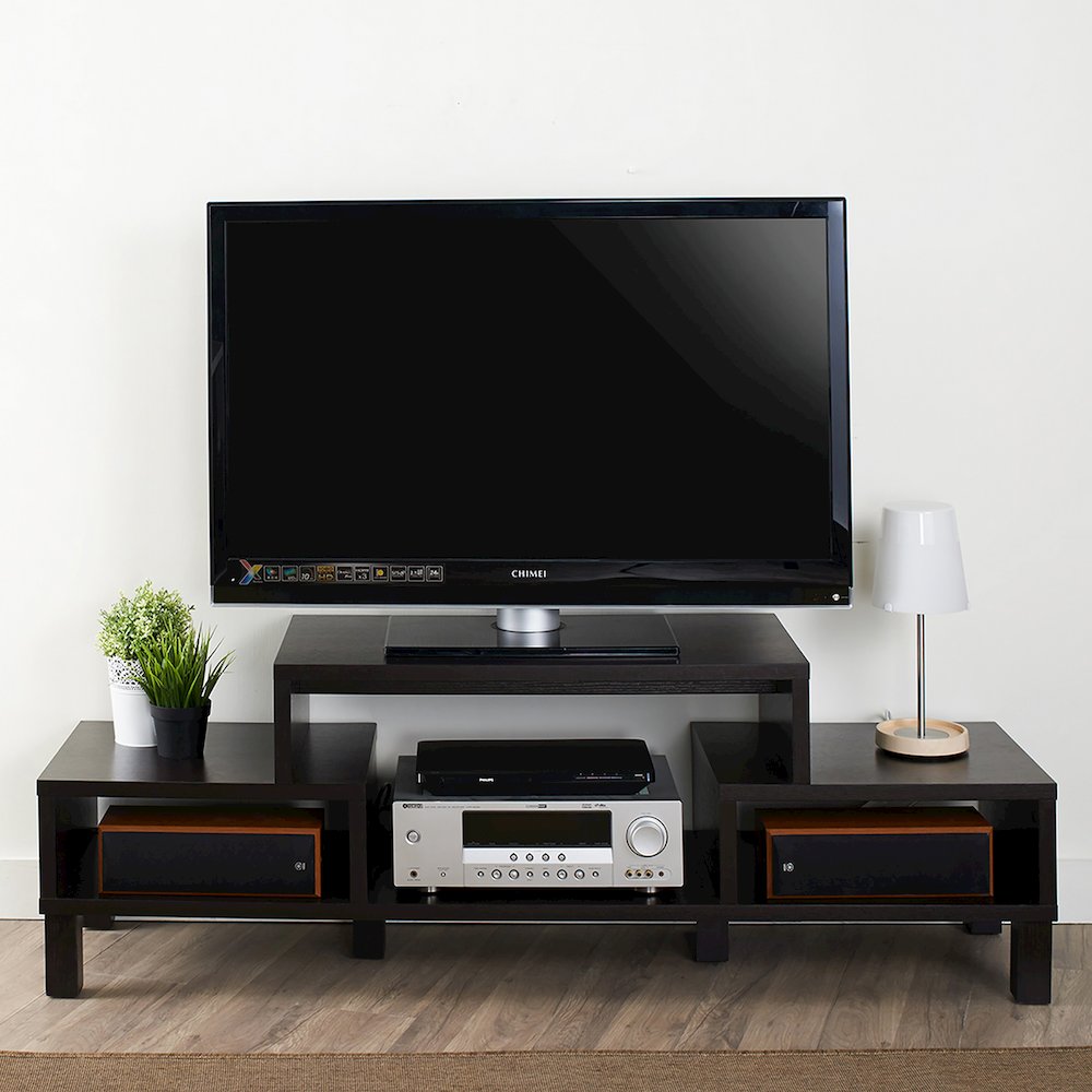 Merino Modern Wood 60-Inch TV Stand in Brown. Picture 3