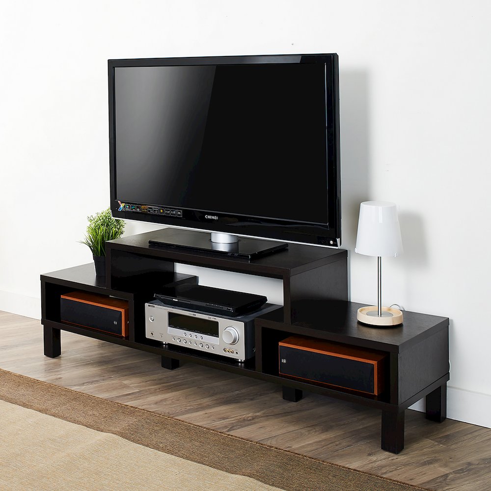 Merino Modern Wood 60-Inch TV Stand in Brown. Picture 4