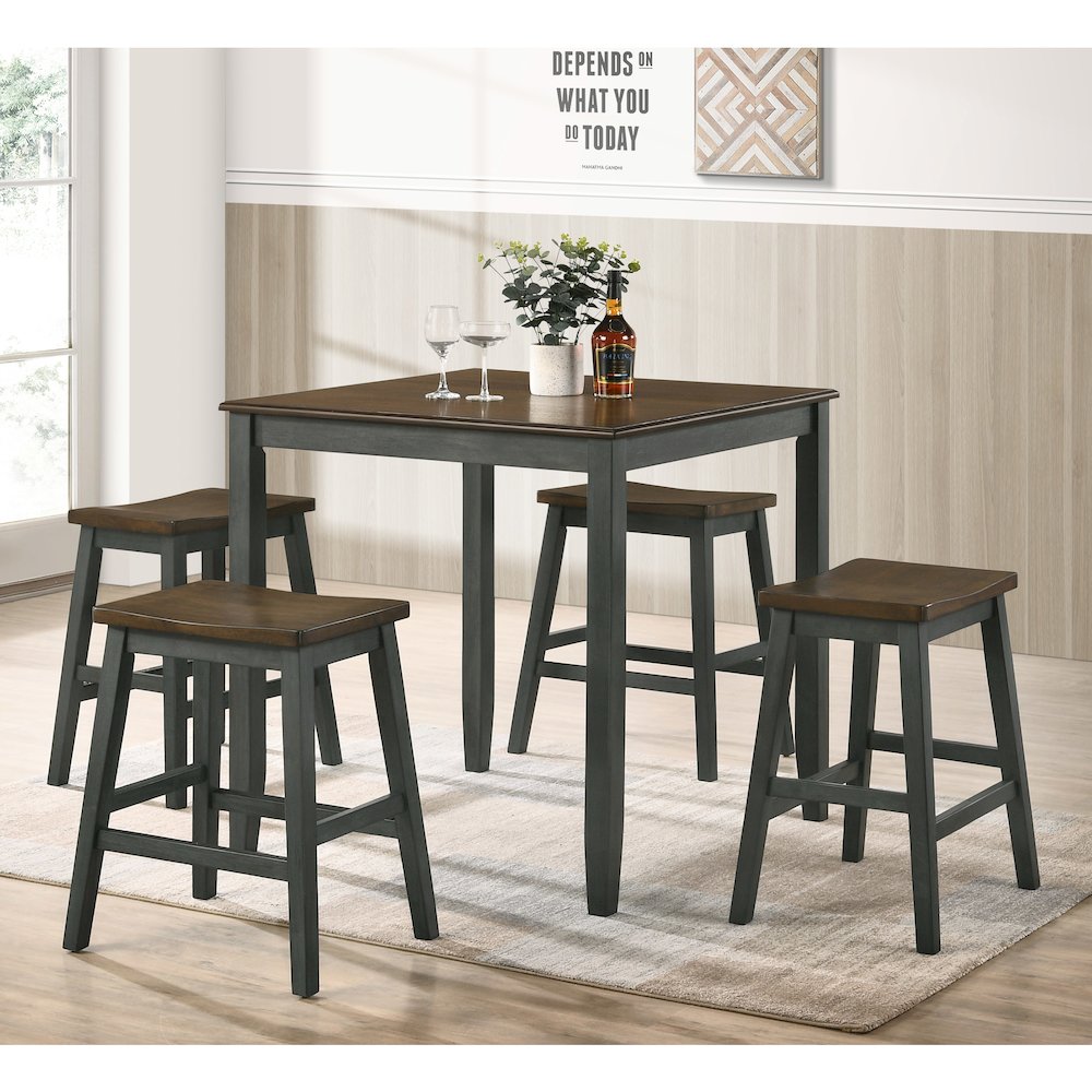 Silva Wood 5-Piece Counter Dining Set. Picture 4