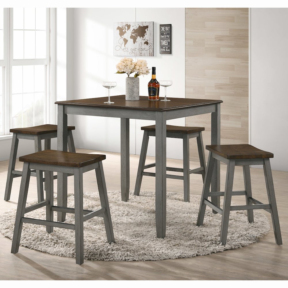 Silva Wood 5-Piece Counter Dining Set. Picture 4