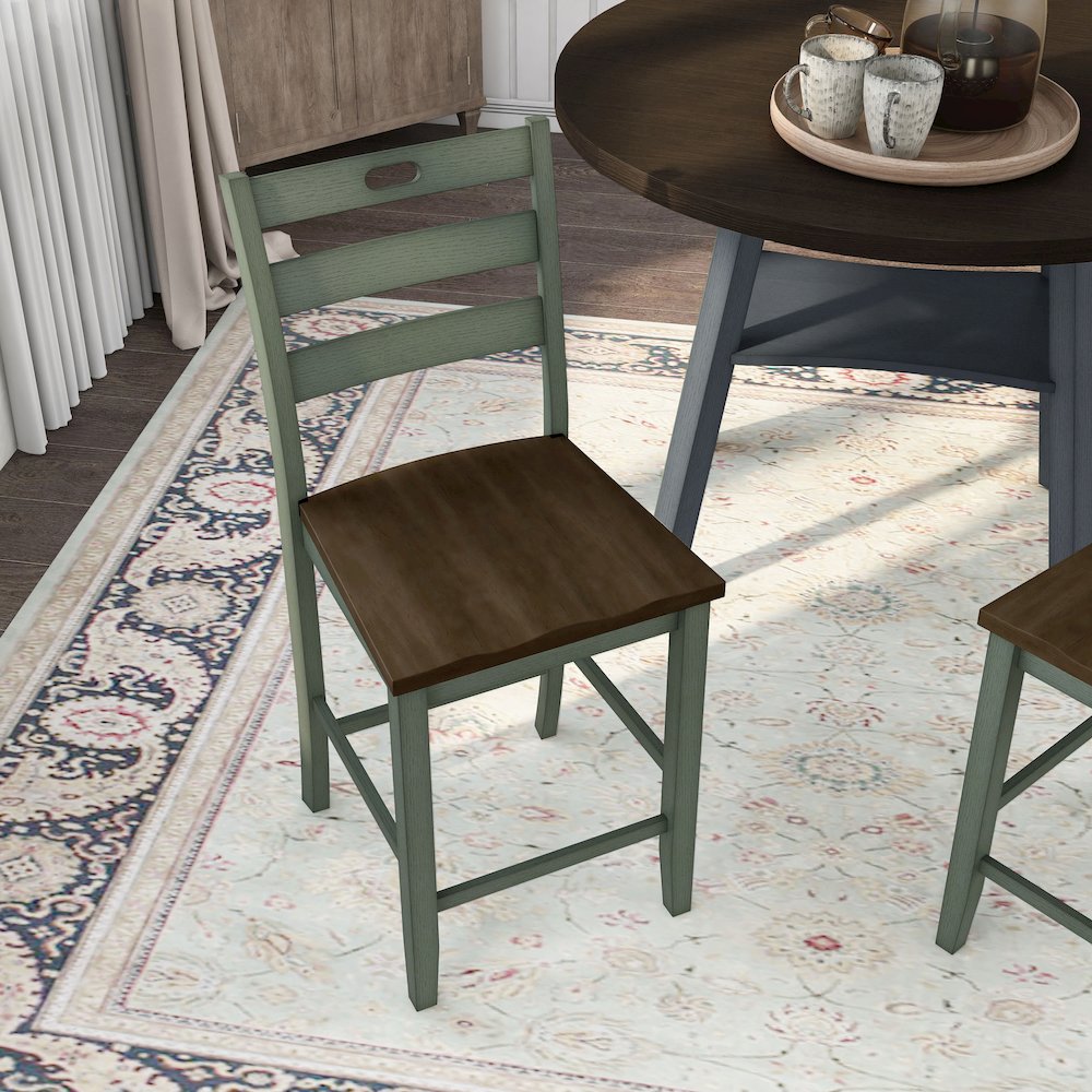 Elda Wood Counter Height Dining Chair (Set of 2). Picture 2
