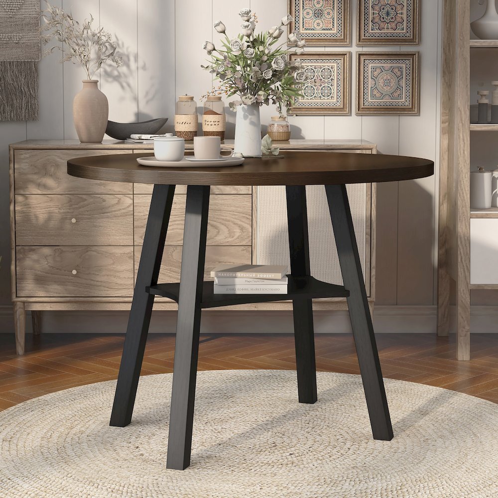 Elda Wood Drop-Leaf Counter Height Dining Table. Picture 3